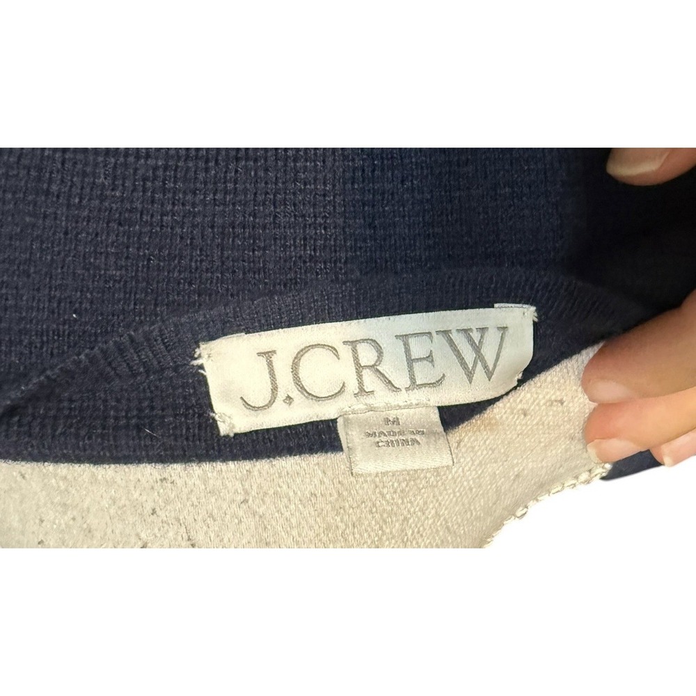 J.CREW Sweater Cardigan Womens M Blue Merino Wool Gold Buttons #B0154 - Picture 4 of 5